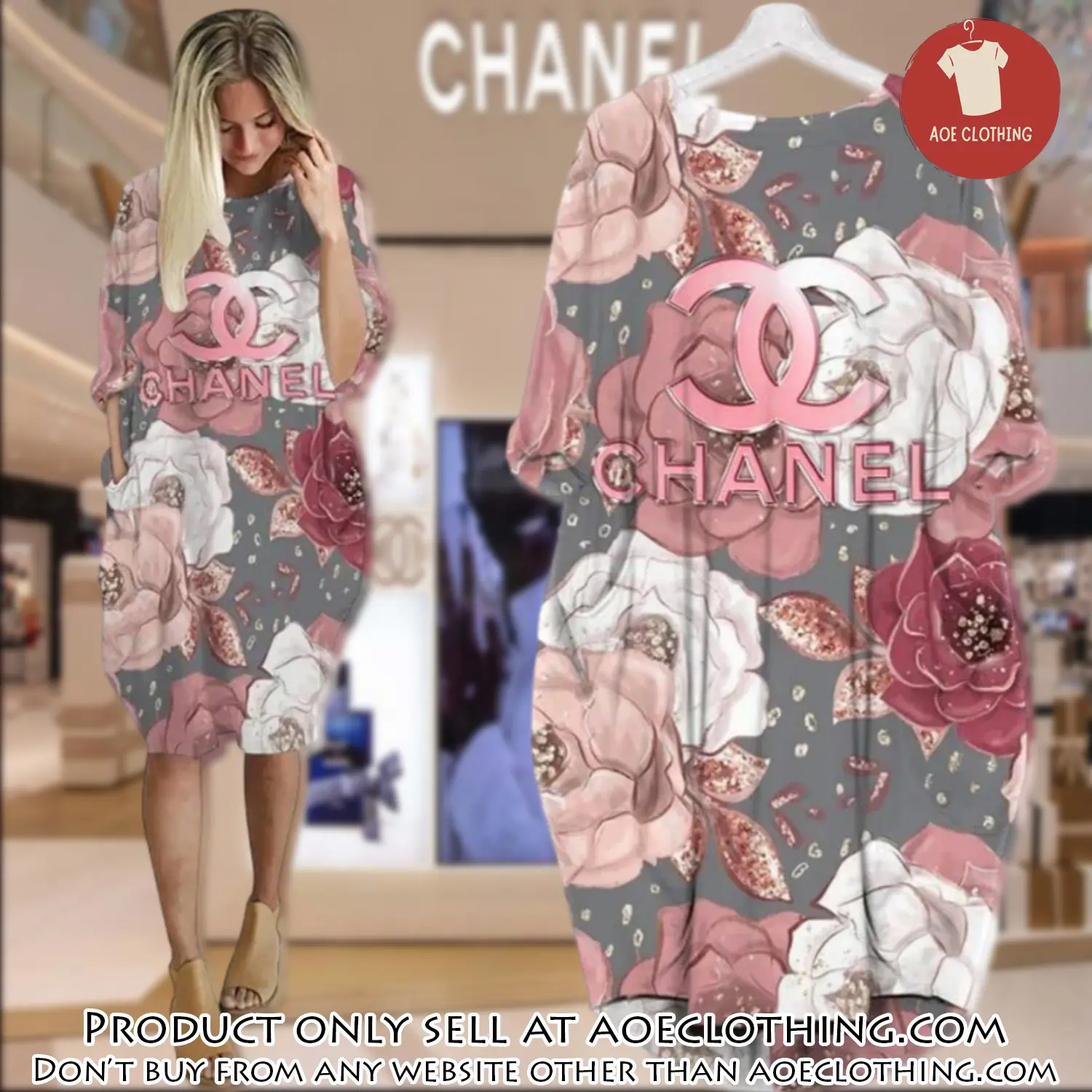 Chanel flower batwing pocket dress luxury brand for women pd079 aoe1838926